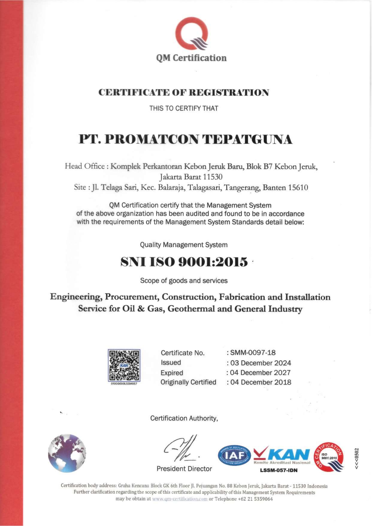 Sertifikat ISO 2024-2027